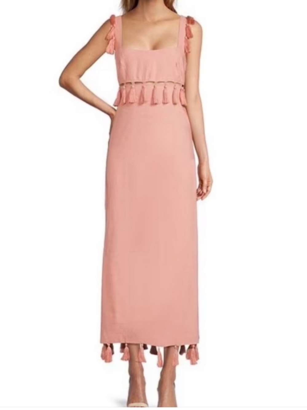 ANTONIO MELANI Dusty Pink Tassel Maxi Dress